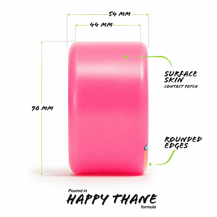 Orangatang 90mm Bee's Knees 83a Pink Wheels - Skateboard - Wheels