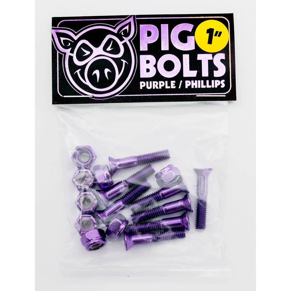 Pig Hardware 1" Phillips (Purple) - Skateboard - Hardware