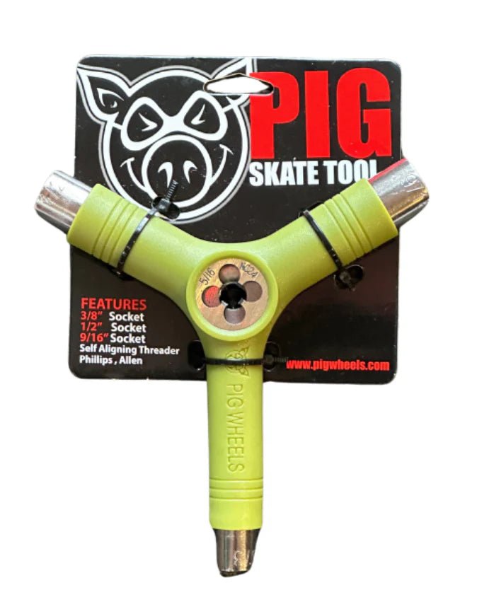PIG TRI-SOCKET THREADER SKATE TOOL Olive – Status Skateshop