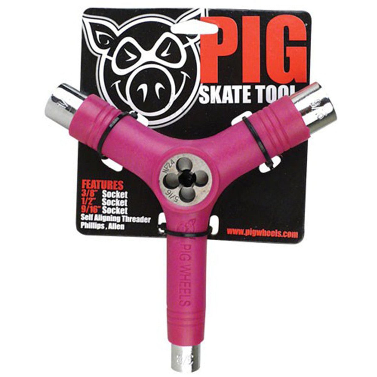 PIG TRI-SOCKET THREADER SKATE TOOL PINK – Status Skateshop