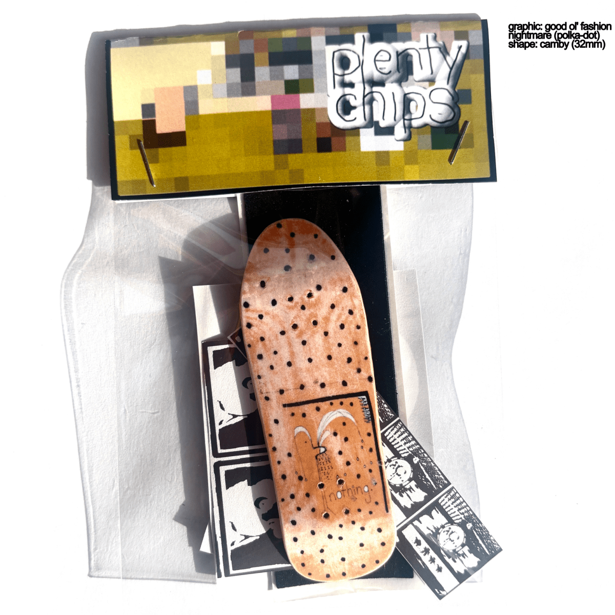 Plentychips 32mm camby - "gof nightmare (polka-dot)" fingerboard deck - Fingerboard - FB Decks