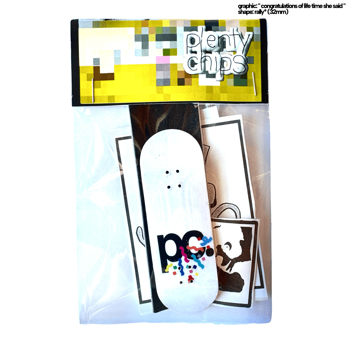 Plentychips 32mm rally - "congratulations" fingerboard deck - Fingerboard - FB Decks
