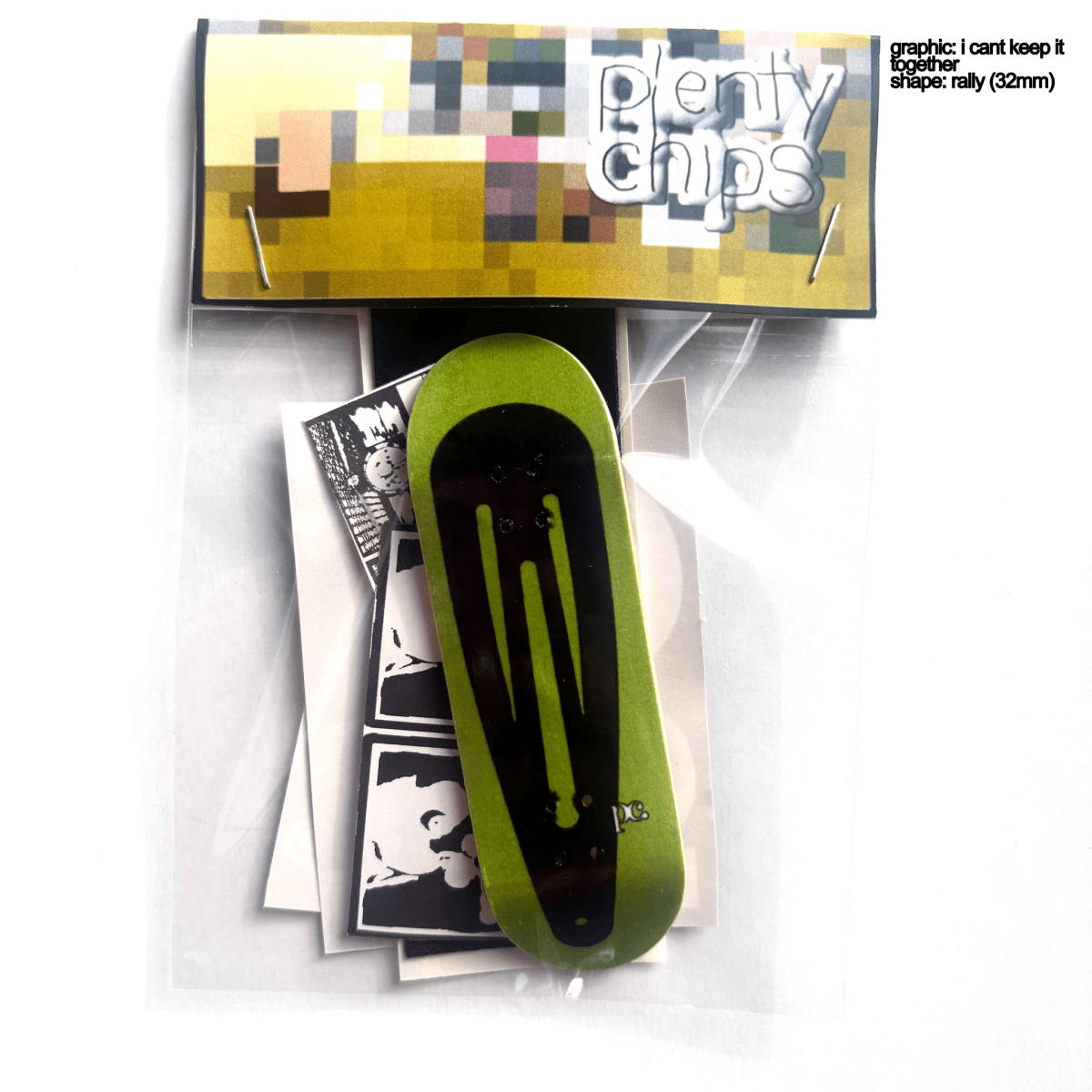 Plentychips 32mm rally - "I cant keep it together" fingerboard deck - Fingerboard - FB Decks