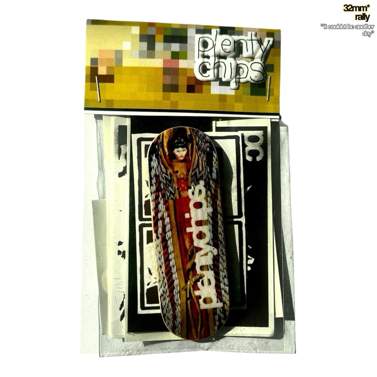 Plentychips 32mm Sprāuket - "it couldn't be another day" Popsicle Fingerboard Deck - Fingerboard - FB Decks