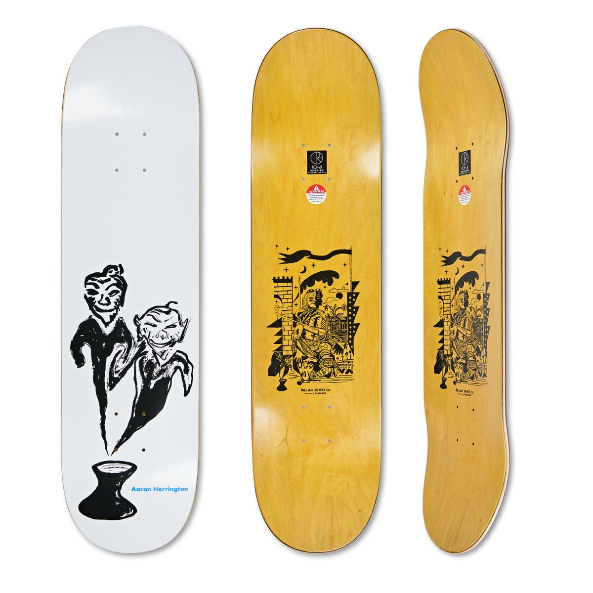 Polar Herrington Pot demons - White - 9.0" - Skateboard - Decks