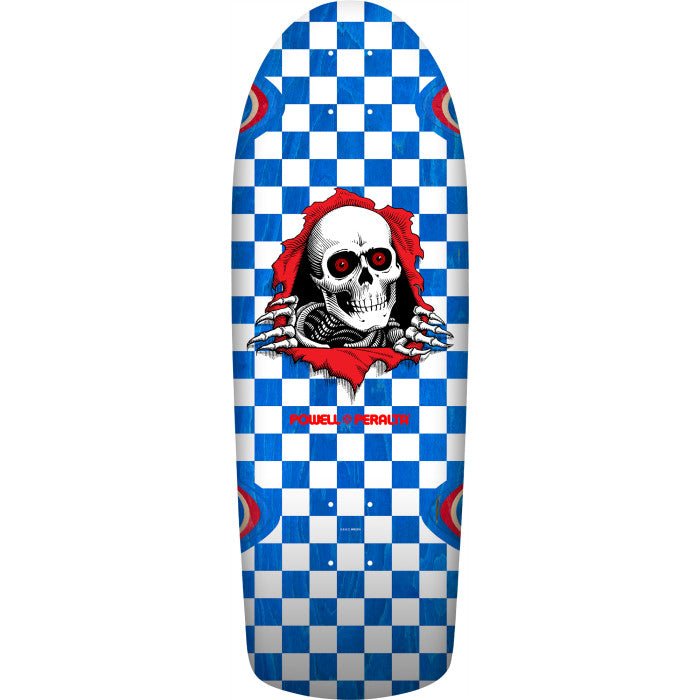 Powell Peralta OG Ripper Checker Reissue 10" Blue Veneer Skateboard Deck - Skateboard - Decks