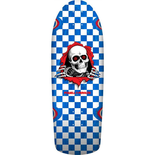 Powell Peralta OG Ripper Checker Reissue 10" Blue Veneer Skateboard Deck - Skateboard - Decks
