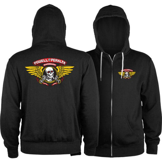 Powell Peralta Winged Ripper Lightweight Zip Hoodie Black - 