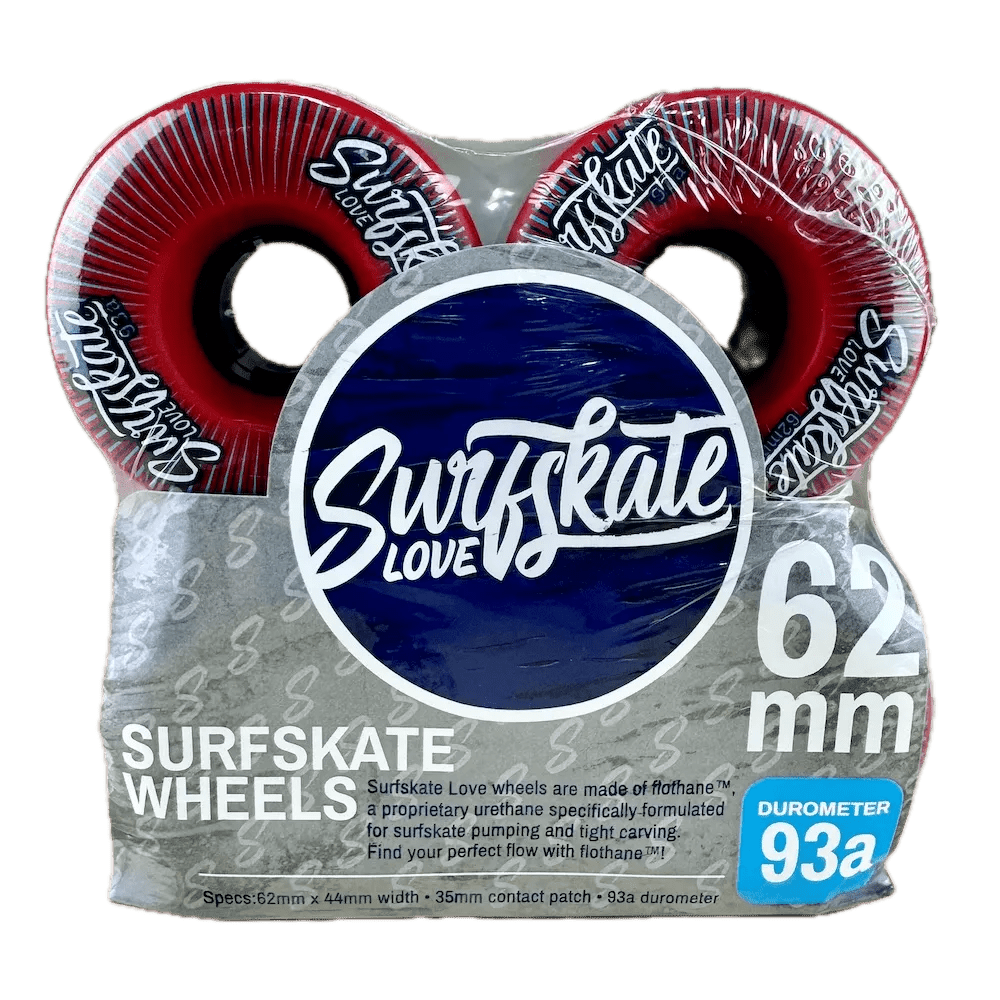 Premium Surfskate Love Wheels 62mm 93a (Red) - Skateboard - Wheels