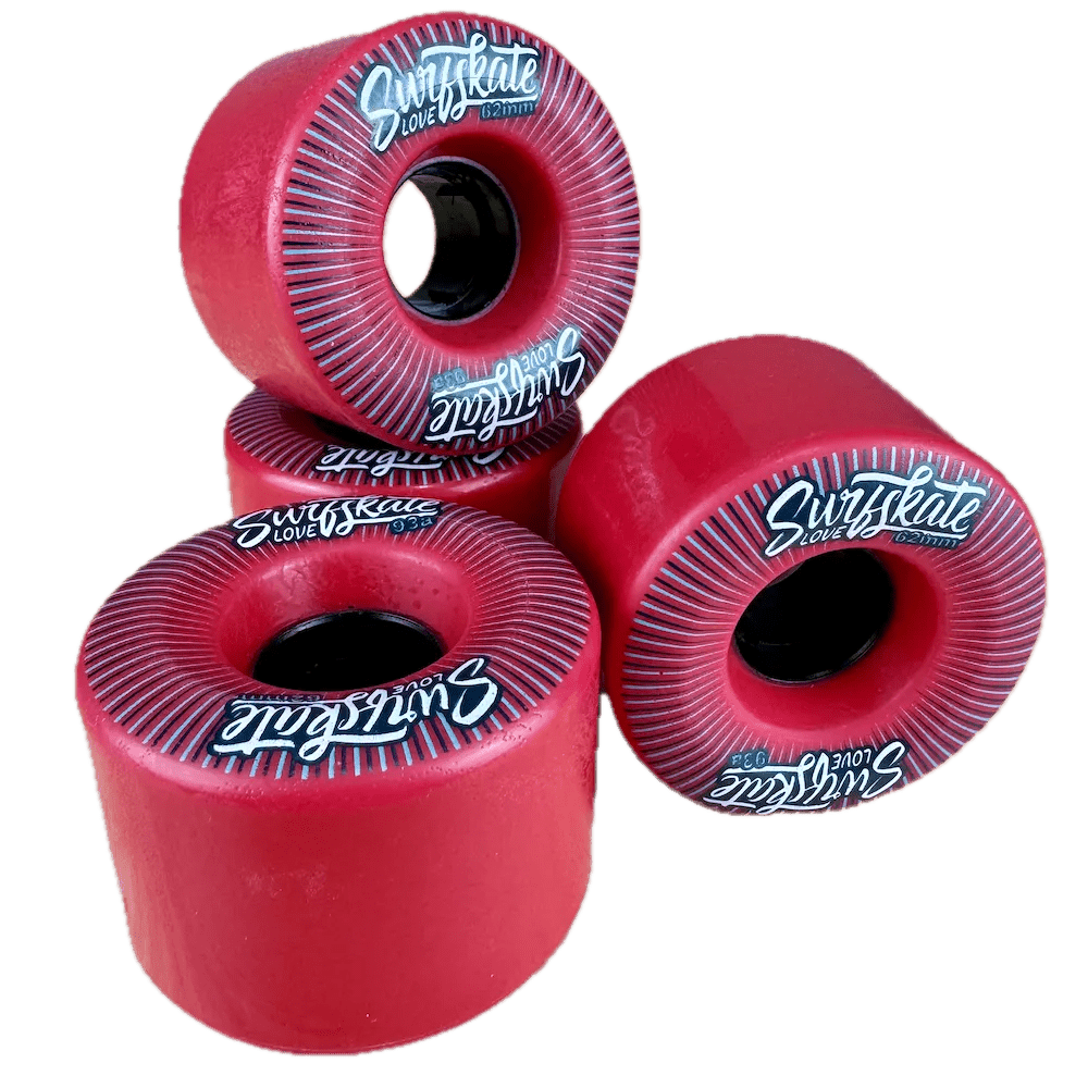 Premium Surfskate Love Wheels 62mm 93a (Red) - Skateboard - Wheels