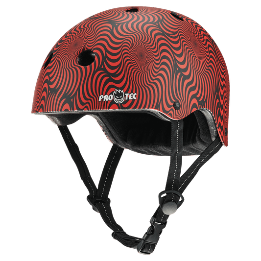 Pro - Tec x Spitfire Signature Edition Low Pro Helmet (Red Swirl) - Gear - Helmets