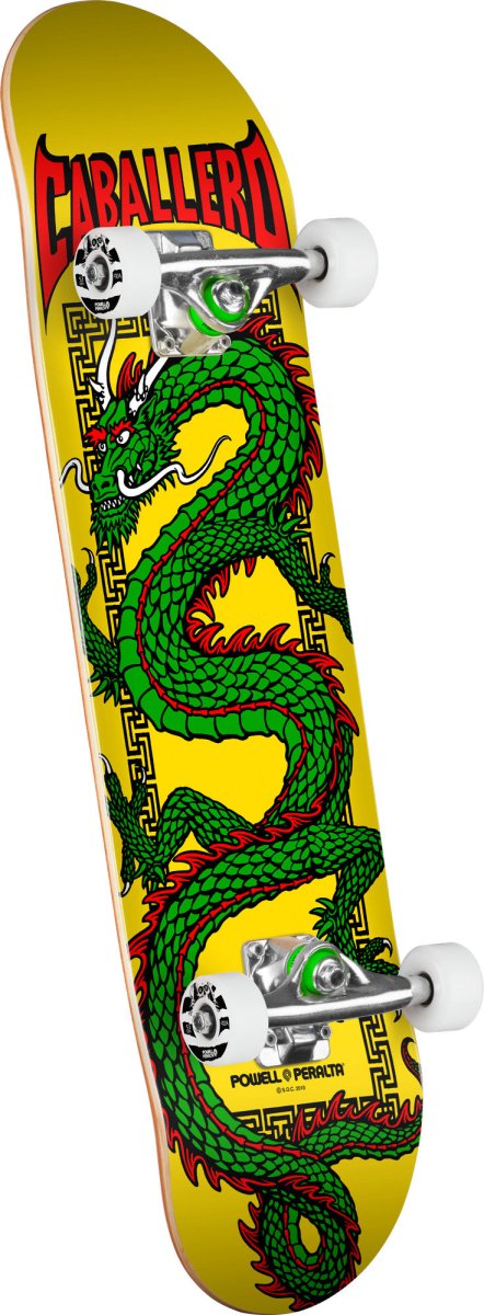 PWL/P Cab Chinese Dragon Birch 7.5" (Yellow) Complete - Skateboard - Completes