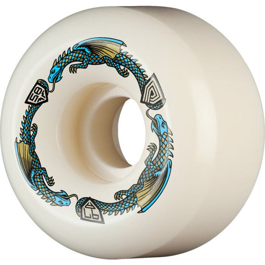 Pwl/P DF 54x34mm 97a Rat Bone II Dragons Skateboard Wheels (Off White/Blue) - Skateboard - Wheels