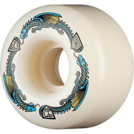 Pwl/P DF 54x34mm 97a V4 Dragons Skateboard Wheels (Off White/Blue) - Skateboard - Wheels