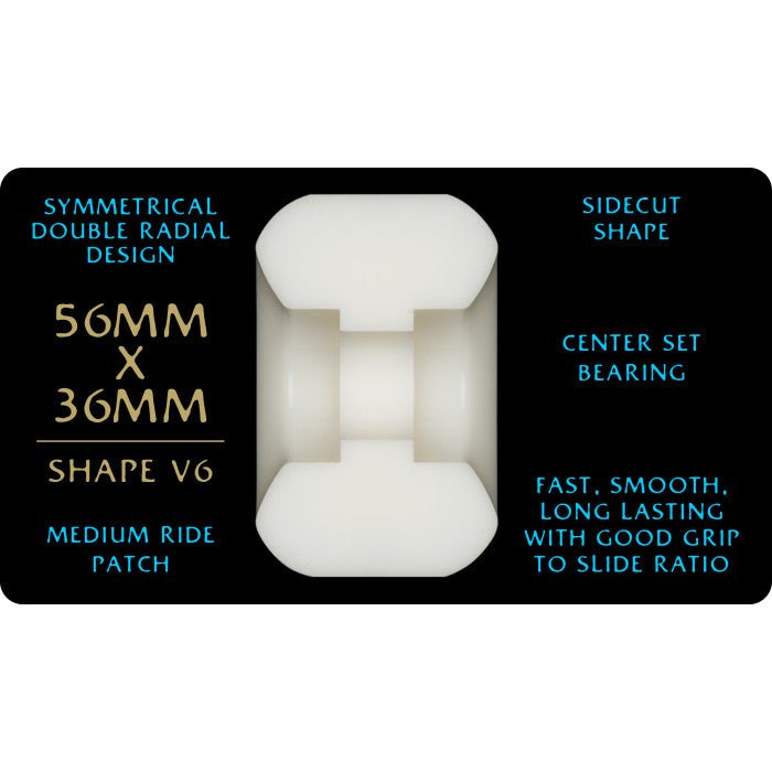 Pwl/P DF 56x36mm 97a V6 Dragons Skateboard Wheels (Off White/Blue) - Skateboard - Wheels