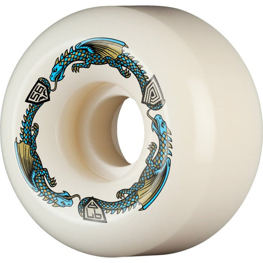 Pwl/P DF 56x36mm 97a V6 Dragons Skateboard Wheels (Off White/Blue) - Skateboard - Wheels