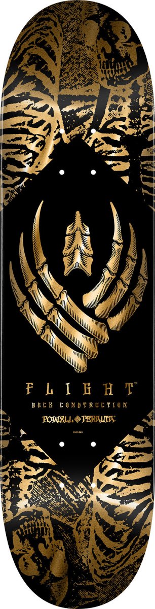 PWP Skeleton Gold Foil (244 K26) Flight Deck 8.63" - Skateboard - Decks