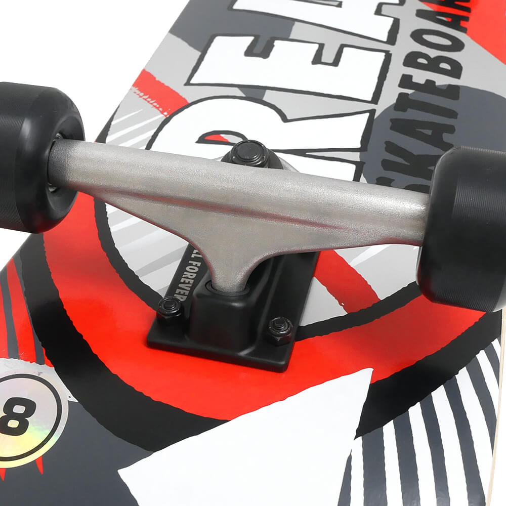 Real Hatched Oval Red 8.0" Skateboard Complete - Skateboard - Completes