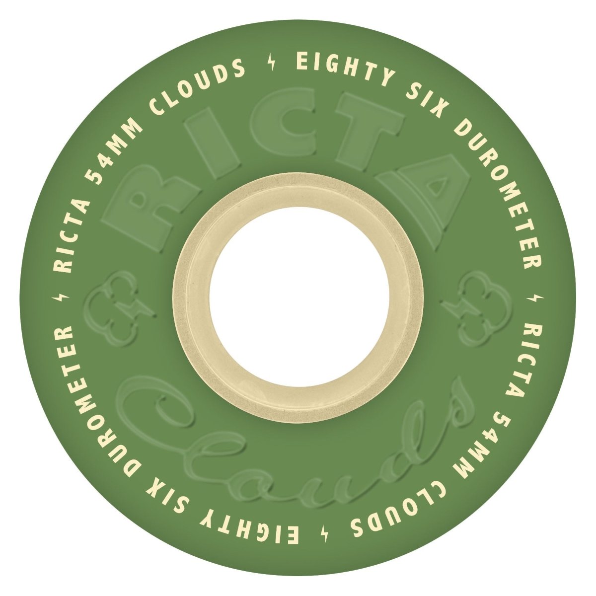 Ricta 54mm Clouds 86a Green/Natural Skateboard Wheels - Skateboard - Wheels