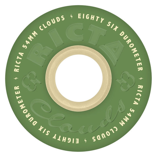Ricta 54mm Clouds 86a Green/Natural Skateboard Wheels - Skateboard - Wheels