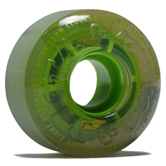 Ricta 55mm Clouds 78a Transparent Black/Green Skateboard Wheels - Skateboard - Wheels