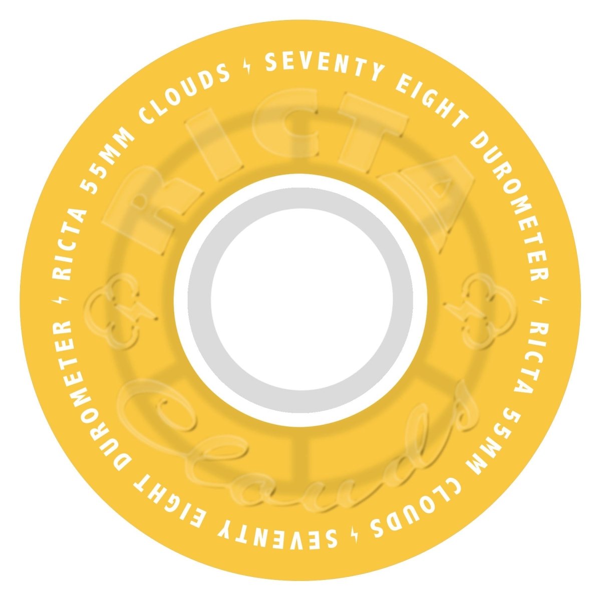 Ricta 55mm Clouds 78a Transparent Citrus/White Skateboard Wheels - Skateboard - Wheels