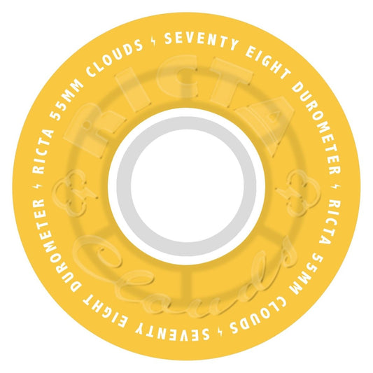 Ricta 55mm Clouds 78a Transparent Citrus/White Skateboard Wheels - Skateboard - Wheels