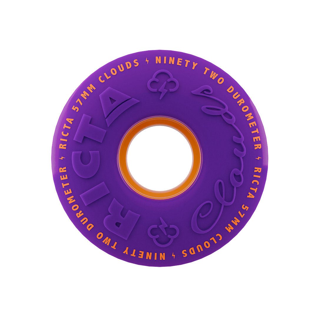 Ricta 57mm Clouds 92a Purple/Orange Skateboard Wheels - Skateboard - Wheels