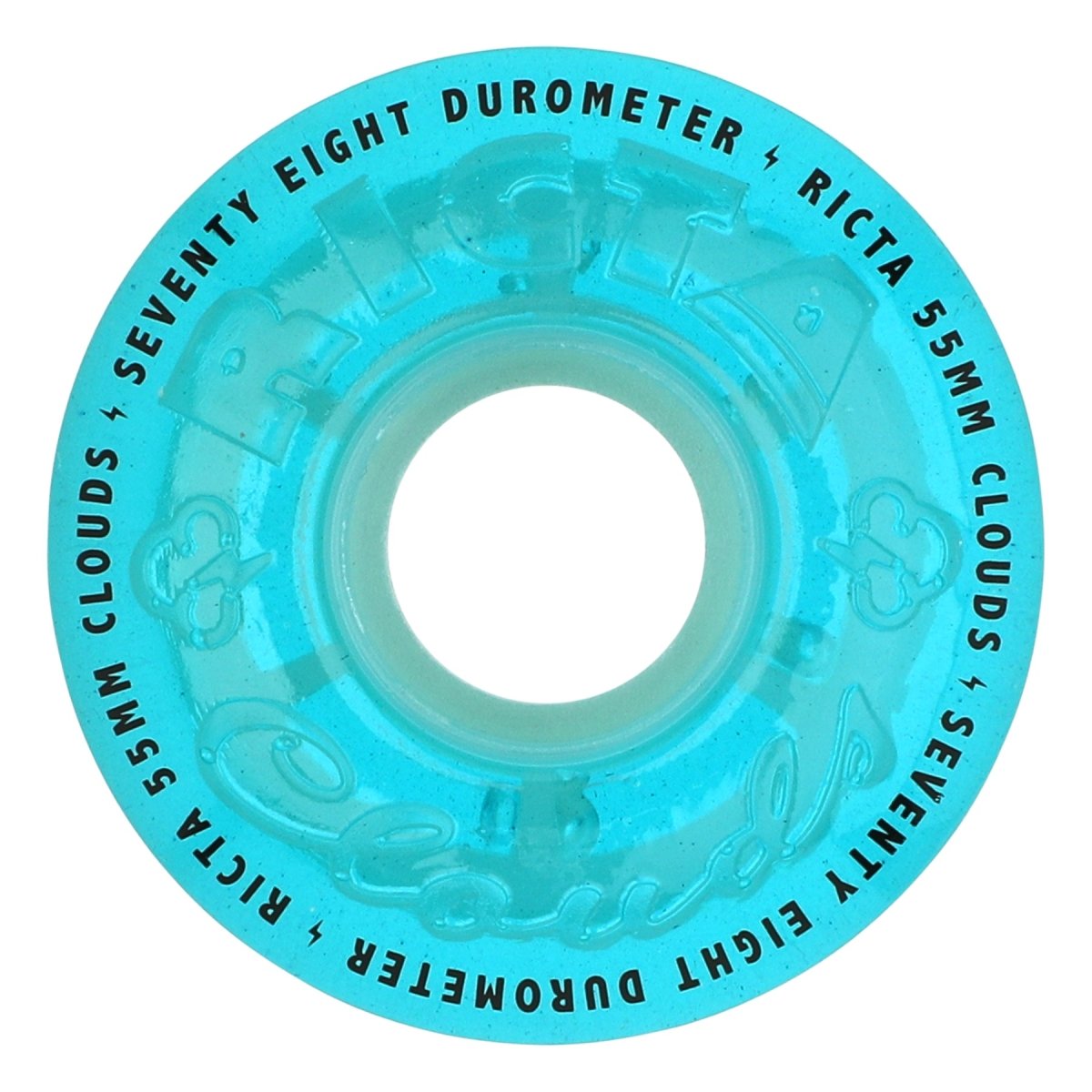 Ricta 78a 55mm Clouds Transparent Blue GITD - Skateboard - Wheels