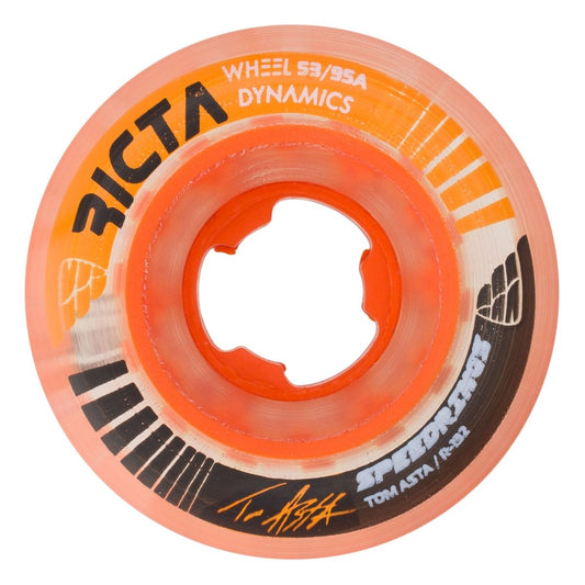 Ricta Astra Speedrings Clear Orange Slim 53mm 95a - Skateboard - Wheels