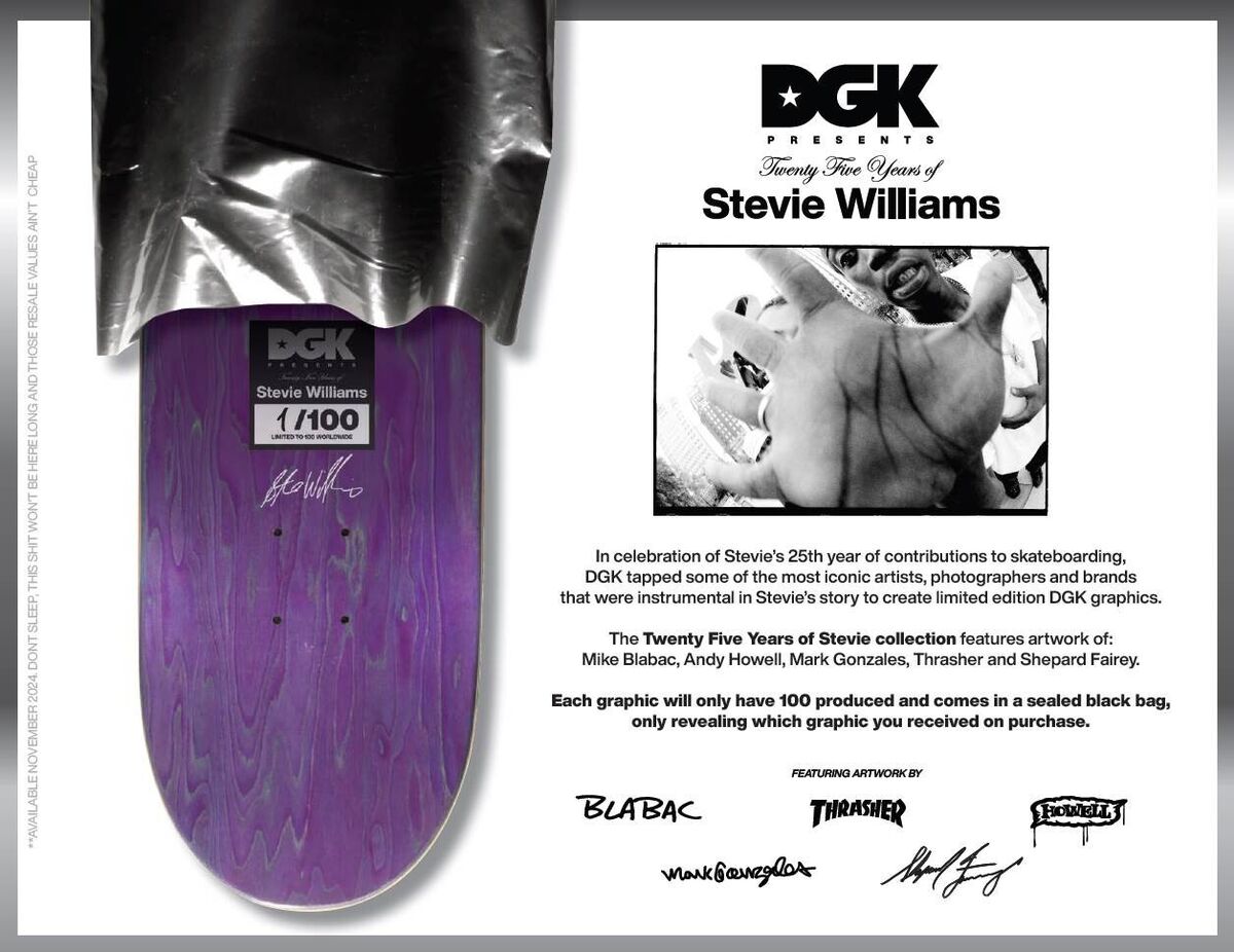 DGK Stevie Williams 25 year project 8.25" Deck