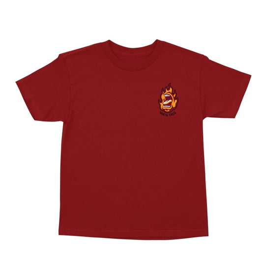 Santa Cruz Ringed Screaming Flame Youth T-Shirt Cardinal Red -
