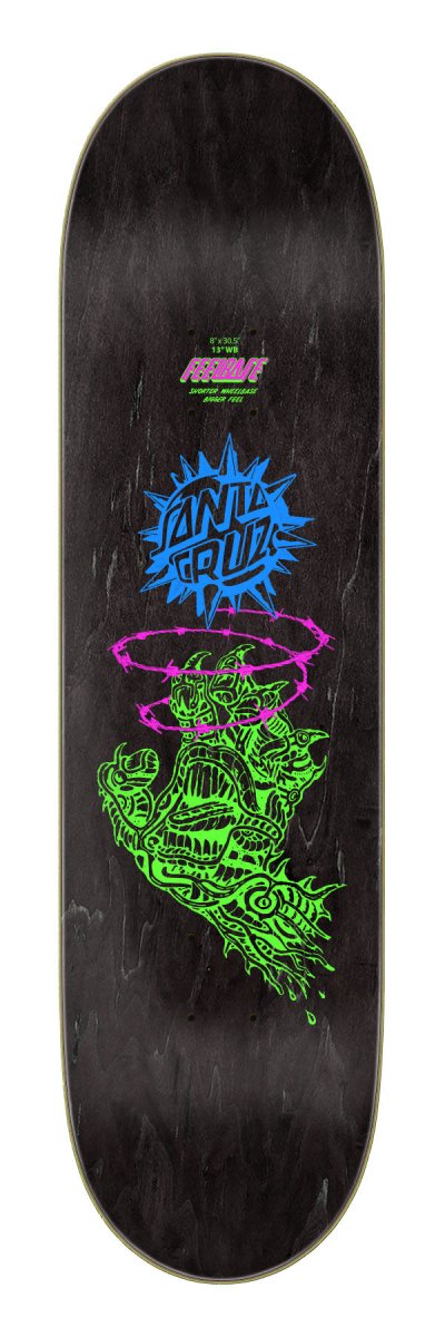 Santa Cruz Scourge Hand 8.0" FeelBase Skateboard Deck - Skateboard - Decks