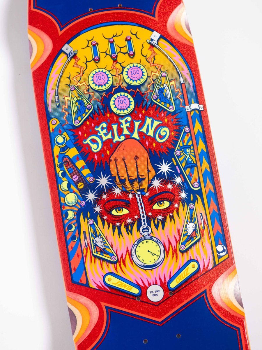 SC Delfino Pinball Shaped 9.14" Skateboard Deck - Skateboard - Decks