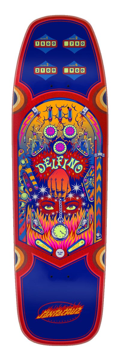 SC Delfino Pinball Shaped 9.14" Skateboard Deck - Skateboard - Decks