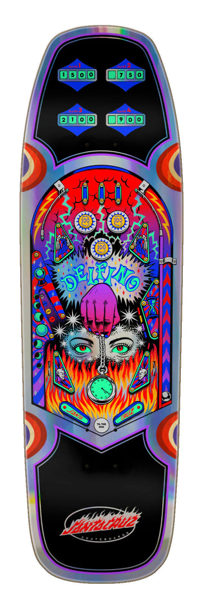 SC Delfino Pinball Shaped (Blacklight) 9.14" Deck - Skateboard - Decks