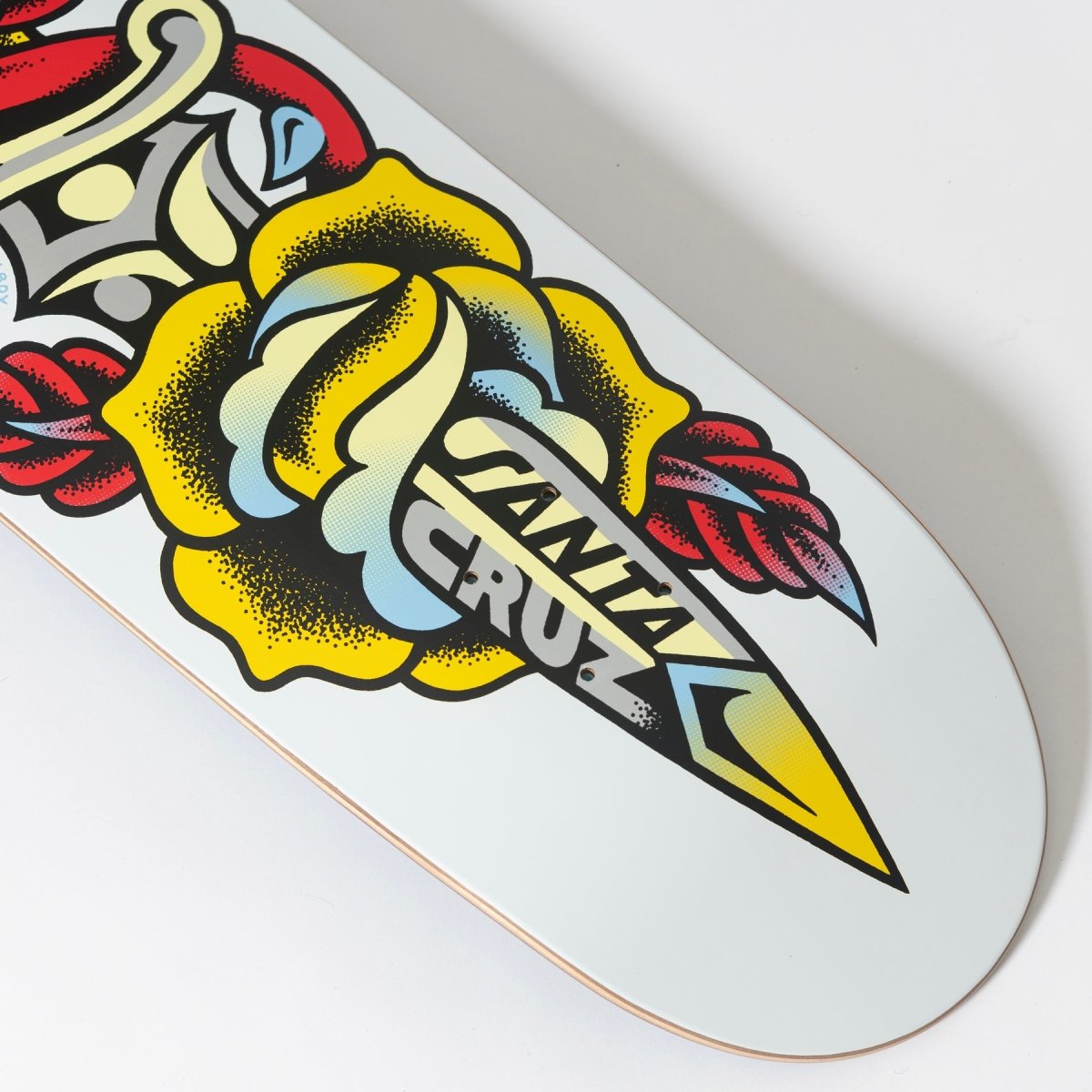 SC Dressen Rose Dagger Pro 8.7" (White) Deck Wb: 14" - Skateboard - Decks