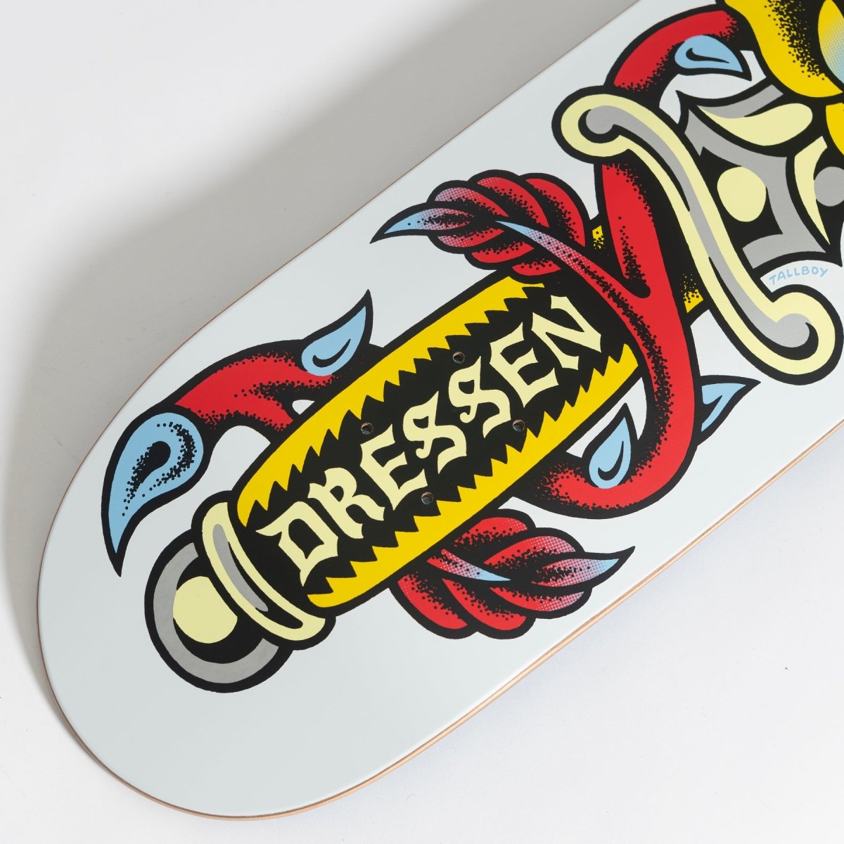 SC Dressen Rose Dagger Pro 8.7" (White) Deck Wb: 14" - Skateboard - Decks