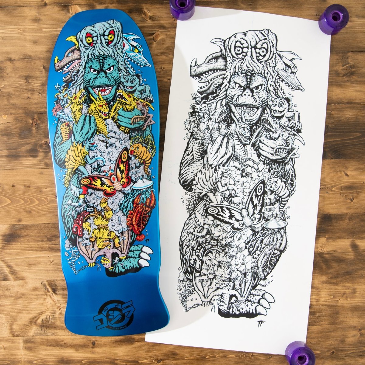 SC Godzilla Kaiju Roskopp 10.125" Deck - Skateboard - Decks