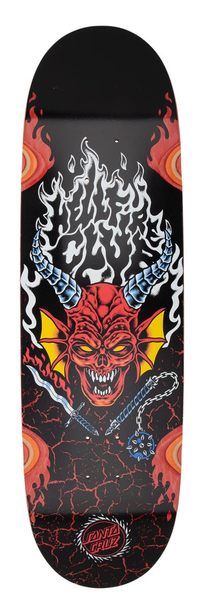 SC Stranger Things Hellfire Club Flames 9.00in x 32.00in Deck - Skateboard - Decks