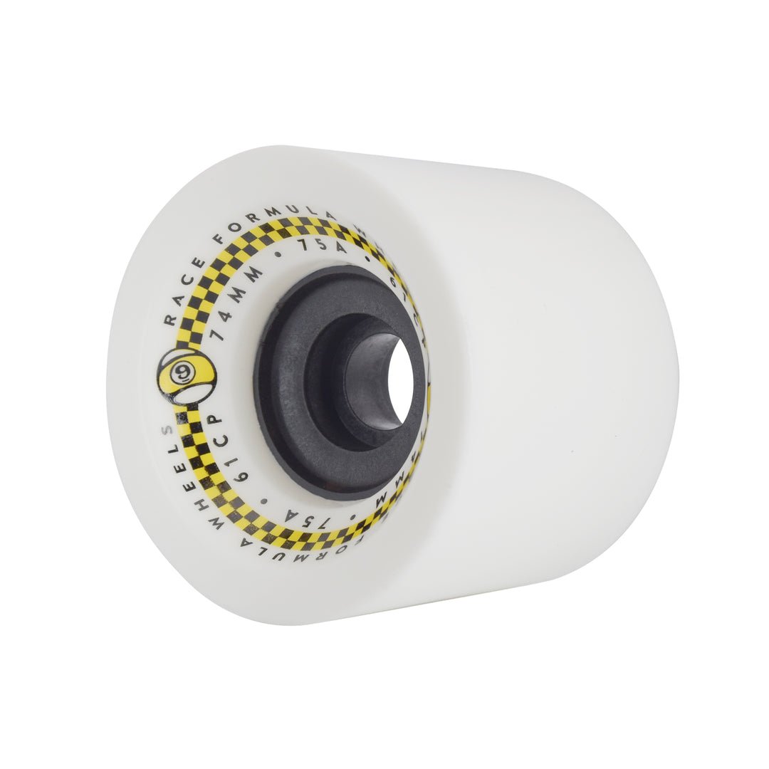 Sec9 75mm 74a 61CP Race Formula White Skateboard Wheels - Skateboard - Wheels