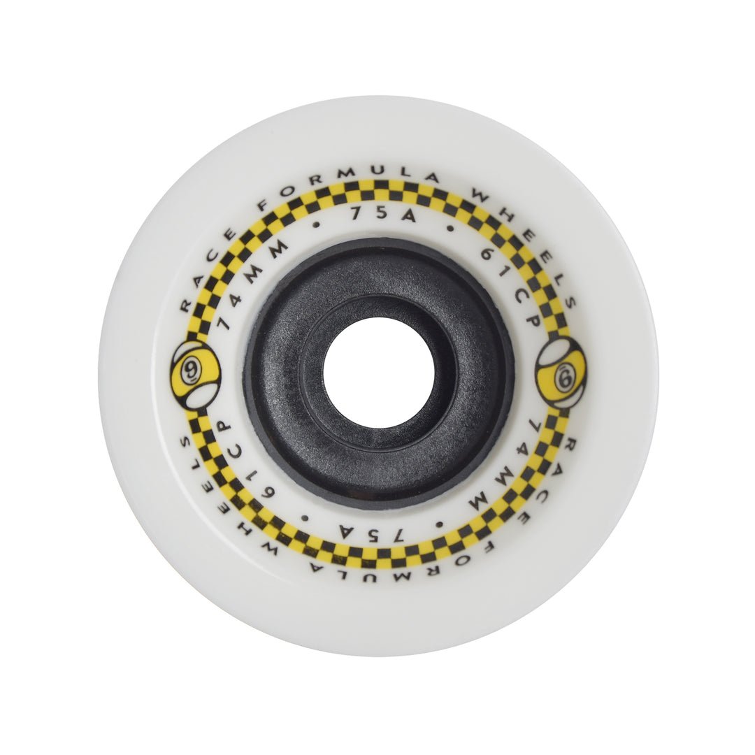 Sec9 75mm 74a 61CP Race Formula White Skateboard Wheels - Skateboard - Wheels
