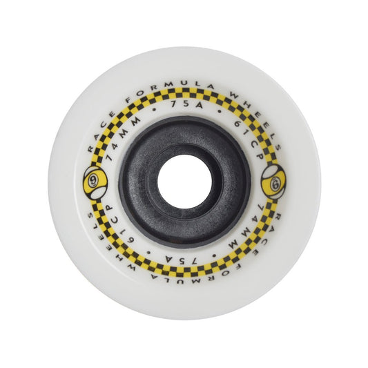 Sec9 75mm 74a 61CP Race Formula White Skateboard Wheels - Skateboard - Wheels