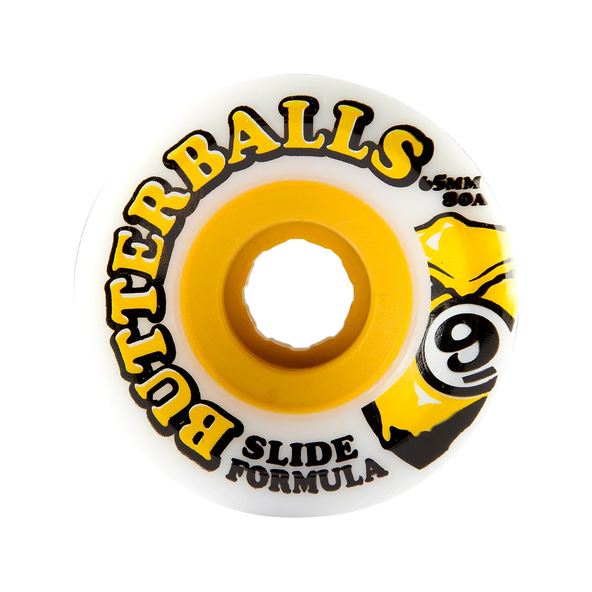 Sec9 Butterballs 80a 65mm (White/Yellow) - Skateboard - Wheels