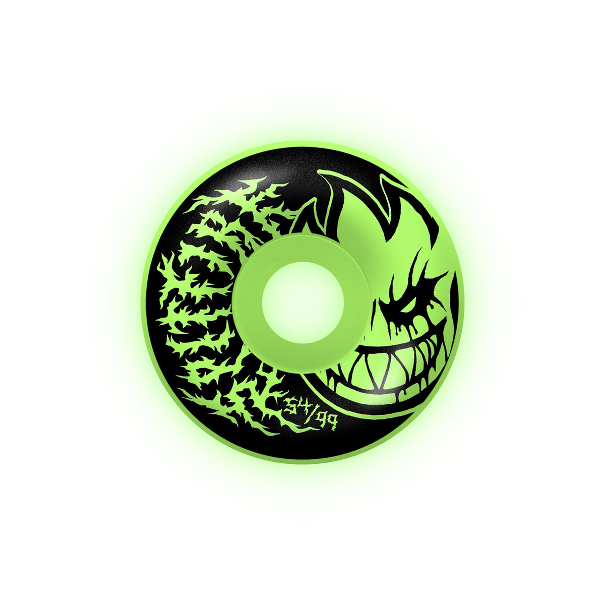 Spitfire F4 99a Deathmask II 54mm Radial Full B.Head Glow Skateboard Wheels