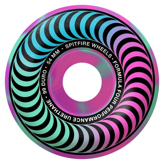 SF F4 99a Classic Multi Swirl 54mm (Pink/Teal) - Skateboard - Wheels