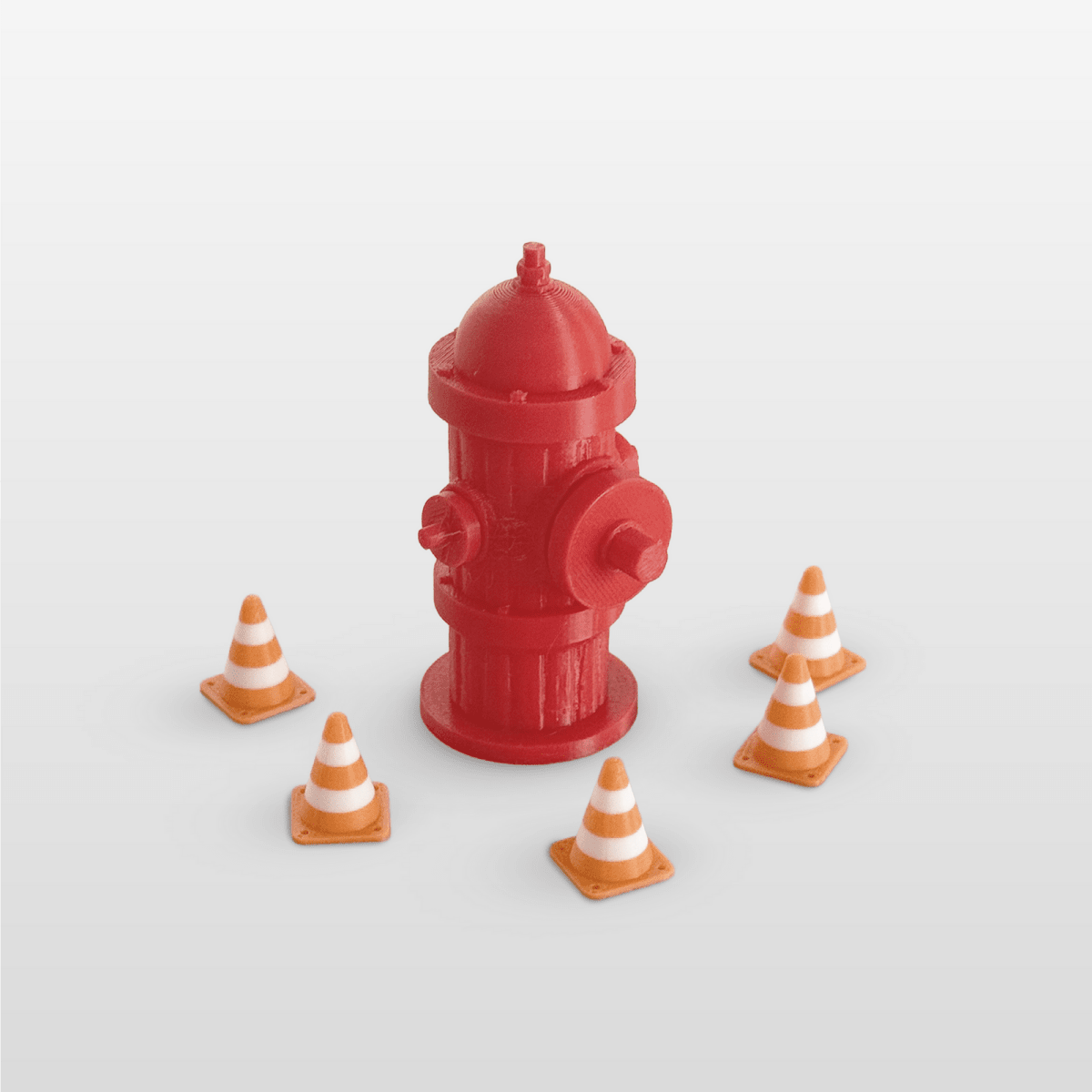 Silent Fire Hydrant + 6 Mini Traffic Cones - Fingerboard - FB Ramps