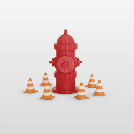 Silent Fire Hydrant + 6 Mini Traffic Cones - Fingerboard - FB Ramps