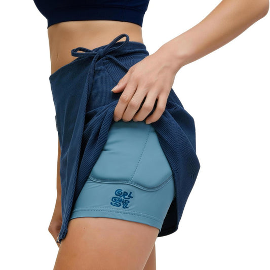 Skortsaver GRLSWIRL Blue Signature Edition Padded Skate Skort - Gear - Pads
