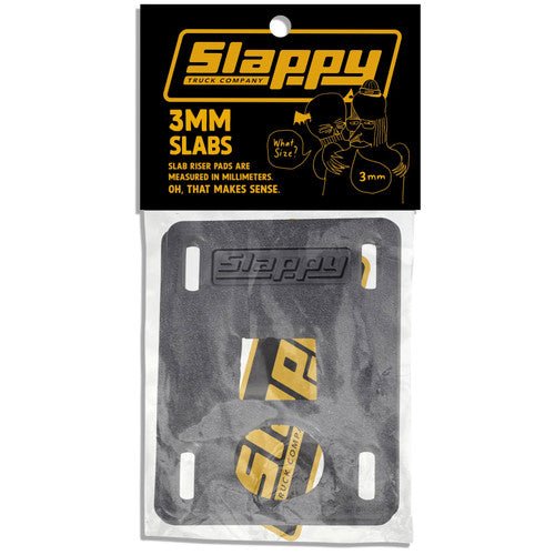 Slappy Slabs 3mm Low Riser (Black) - Skateboard - Risers
